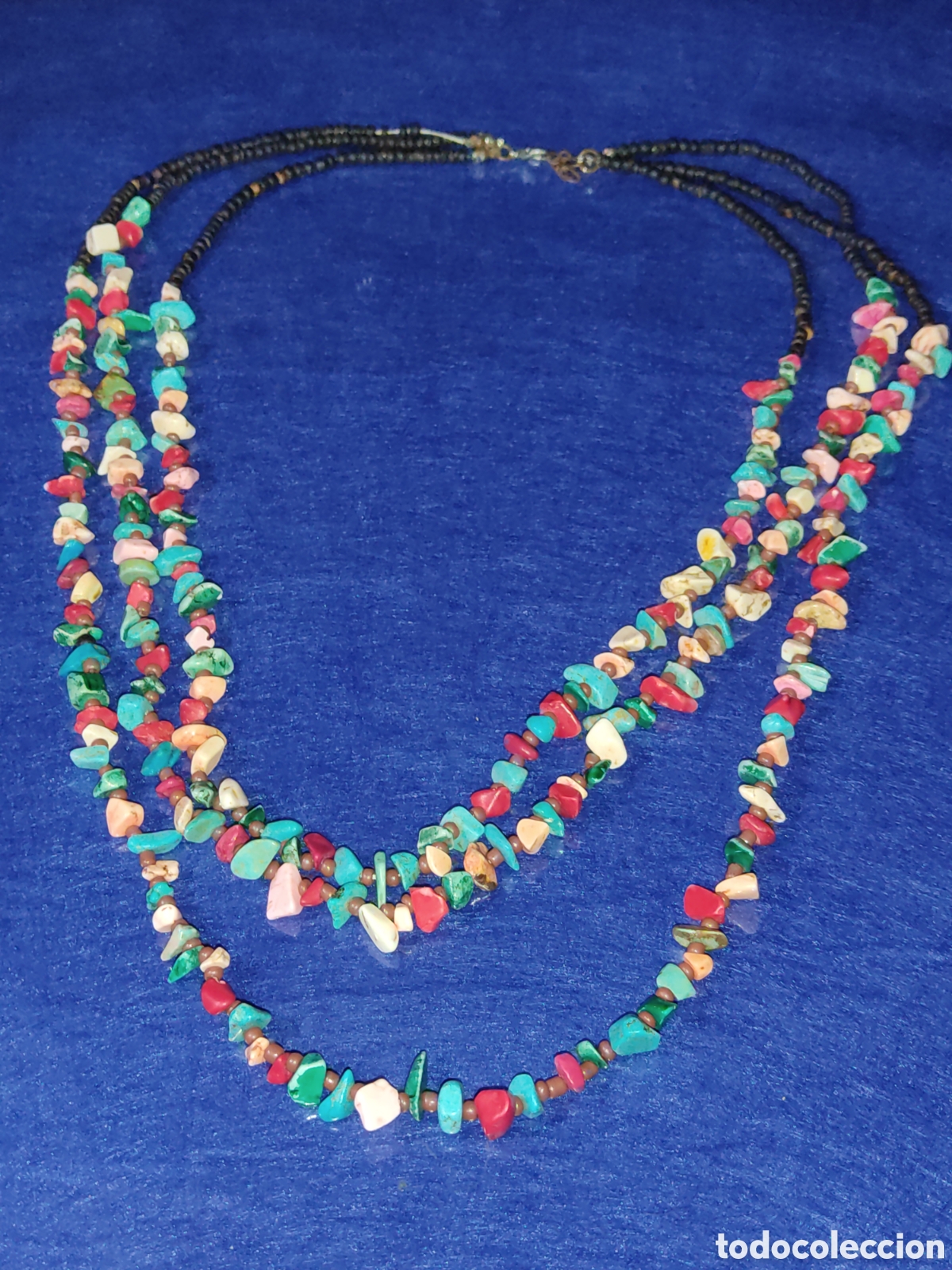 Joyeria: Collar tibetano de pedreria variada.Vintage. - Foto 1