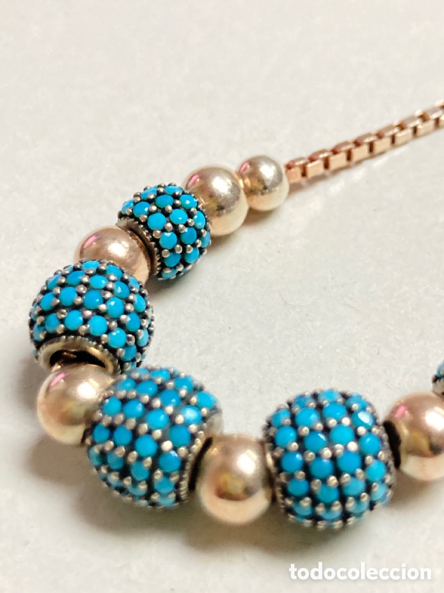 Joyeria: Pulsera de plata con turquesas - Foto 3