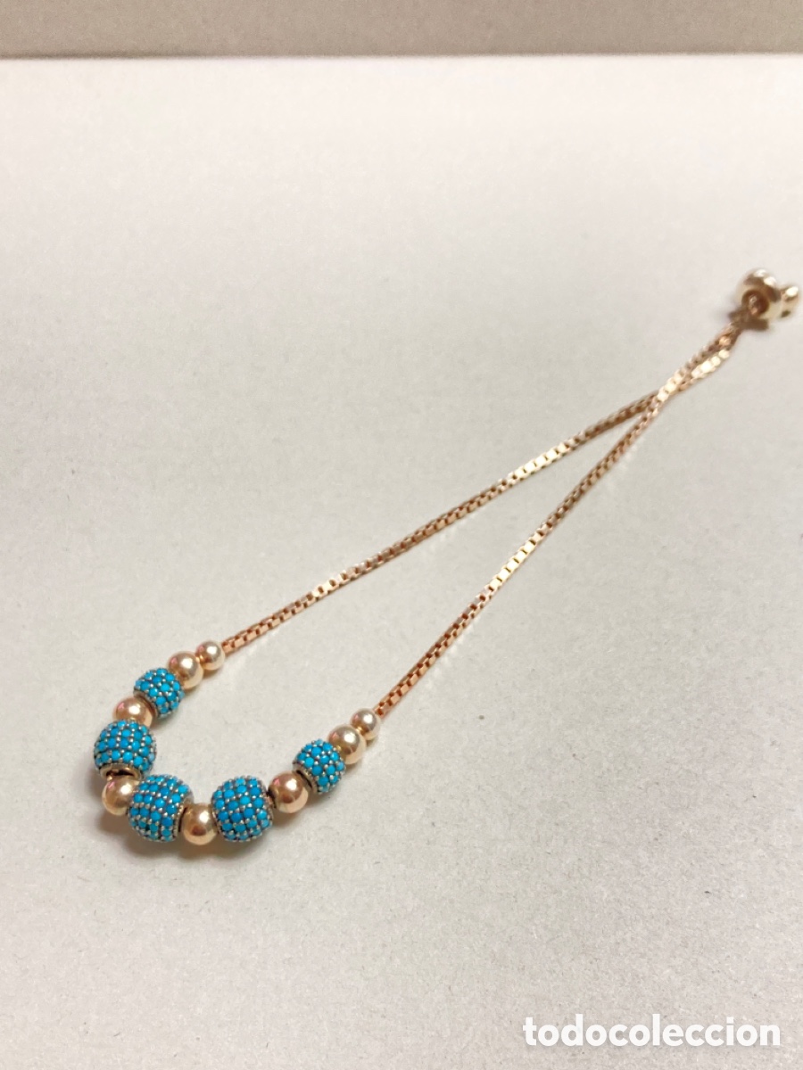 Joyeria: Pulsera de plata con turquesas - Foto 1