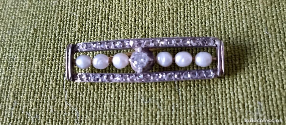 Joyeria: Broche antiguo con perlitas. - Foto 3