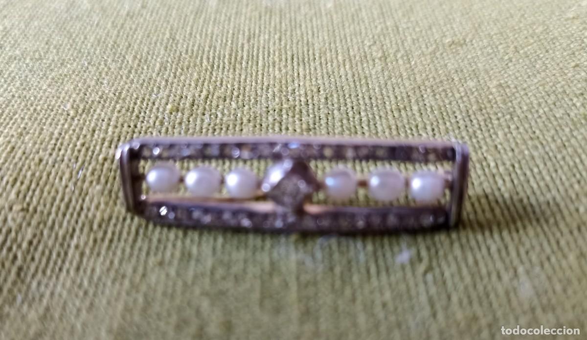 Joyeria: Broche antiguo con perlitas. - Foto 4