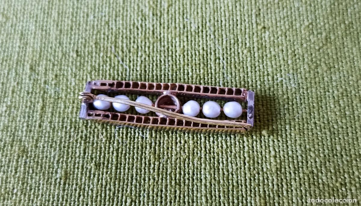 Joyeria: Broche antiguo con perlitas. - Foto 7