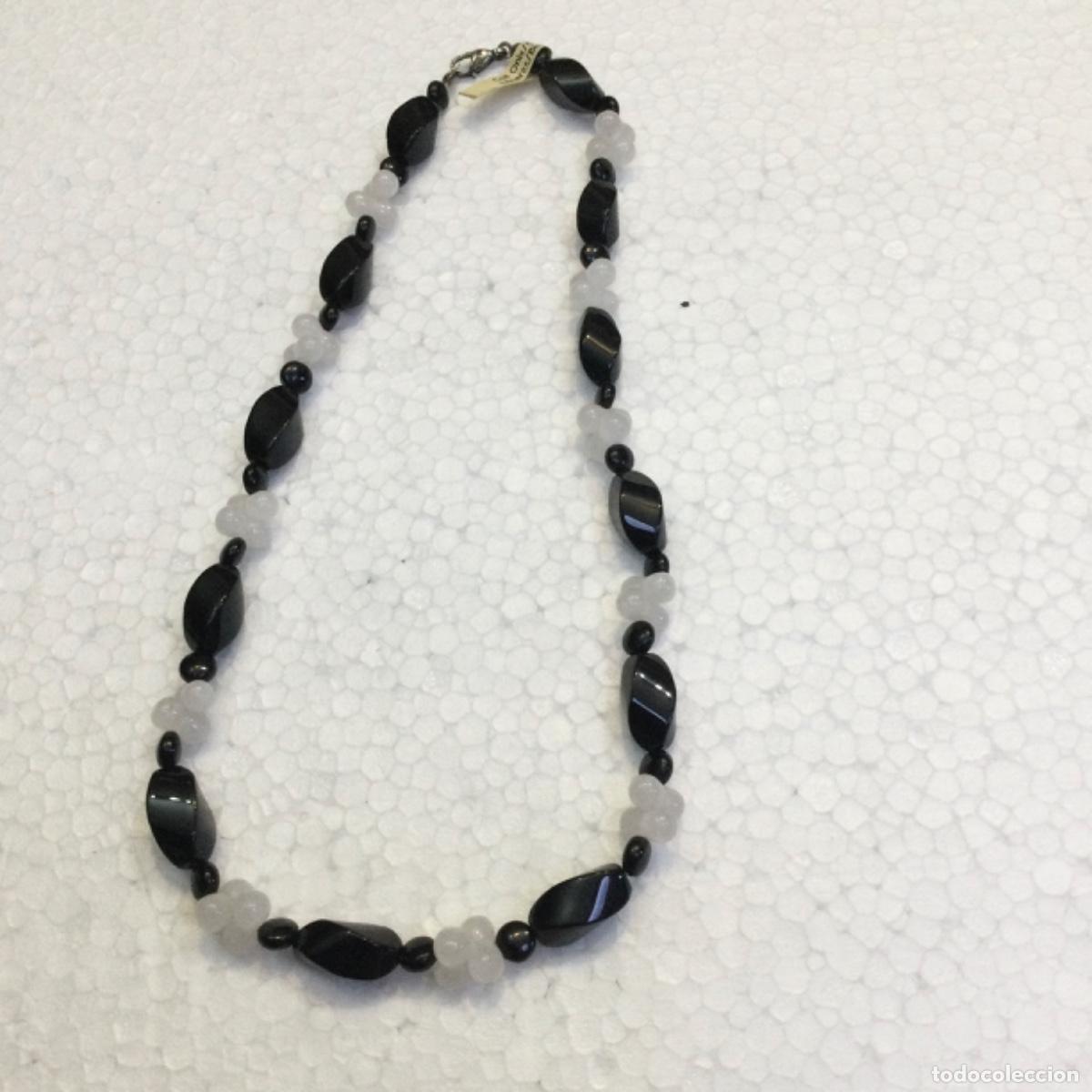 Joyeria: Collar de Onix y cuarzo. 45 cms. NUEVO - Foto 1
