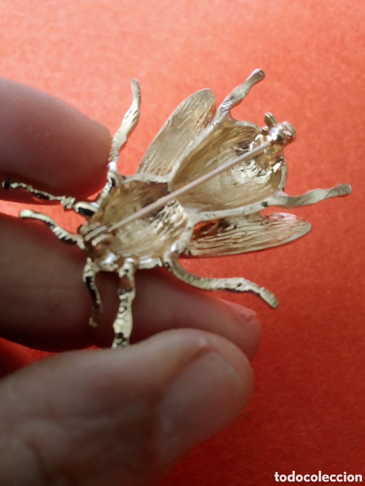 Joyeria: ANTIGUO BROCHE DE MOSCA ESMALTE - Foto 2
