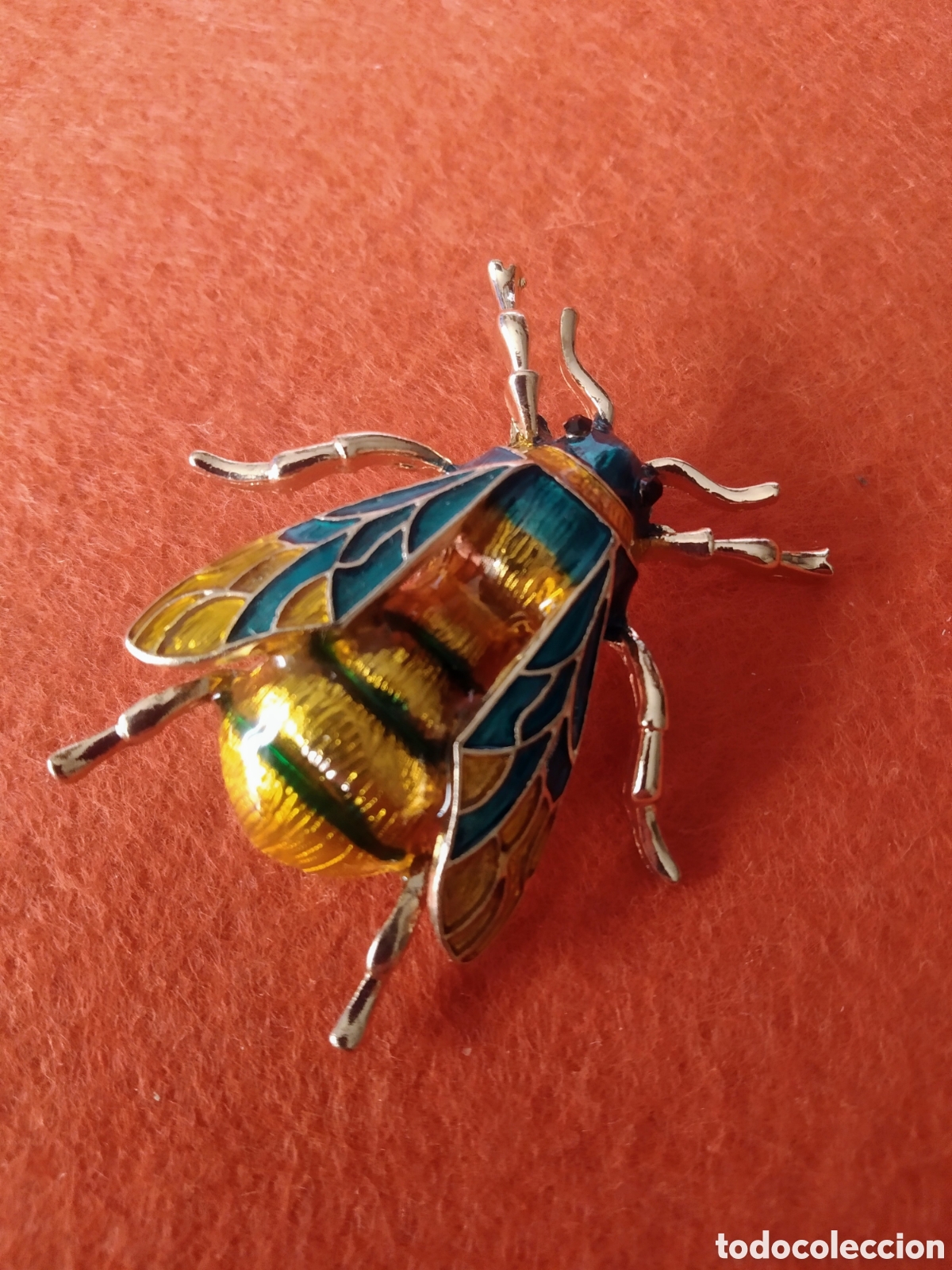 Joyeria: ANTIGUO BROCHE DE MOSCA ESMALTE - Foto 5