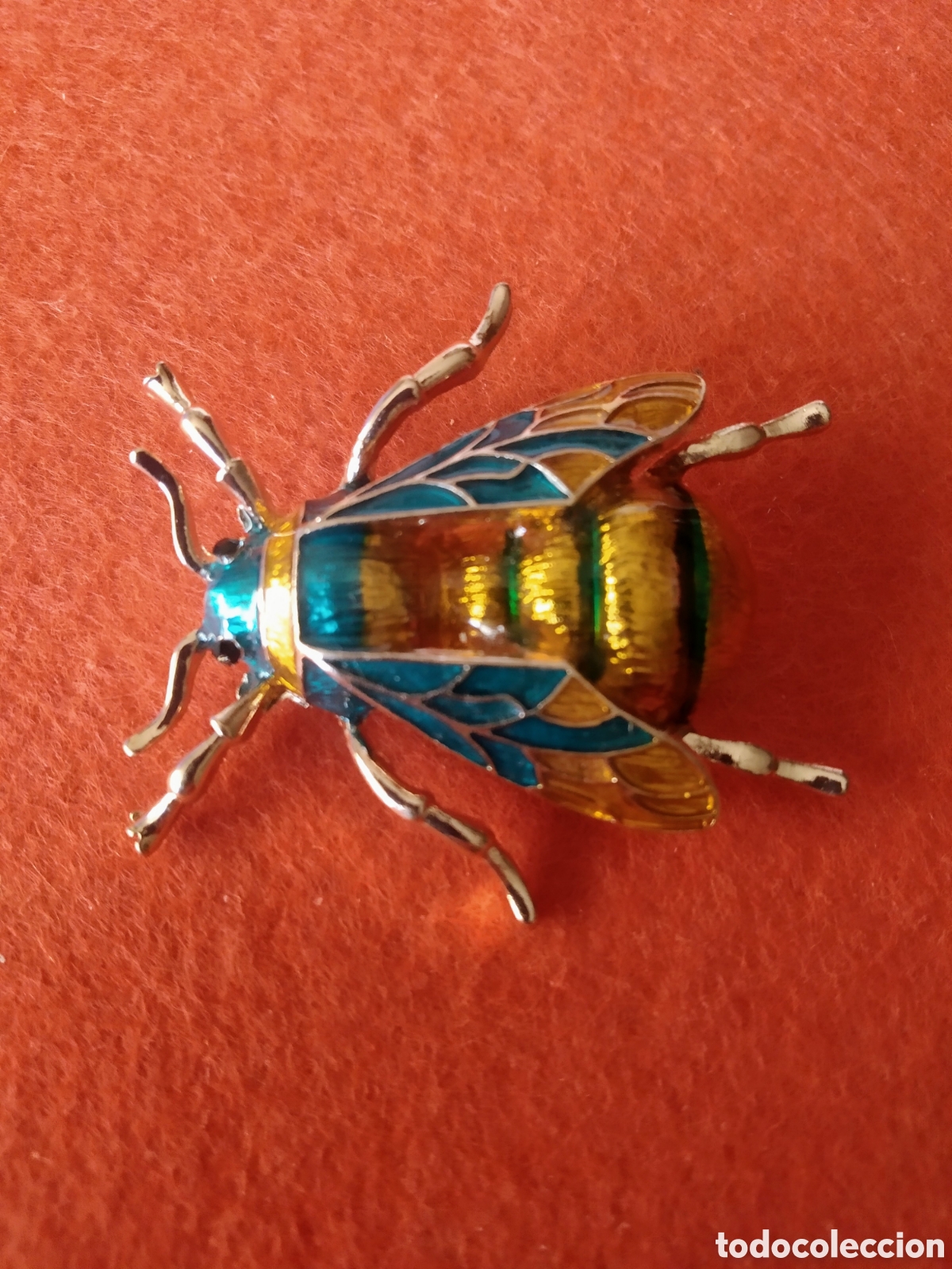 Joyeria: ANTIGUO BROCHE DE MOSCA ESMALTE - Foto 1