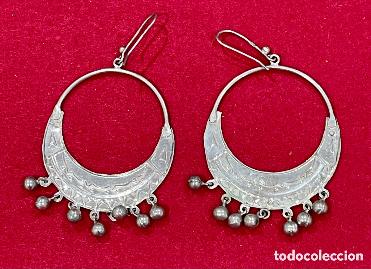Joyeria: Bonitos pendientes de aro con abalorios en plata de ley - Foto 2