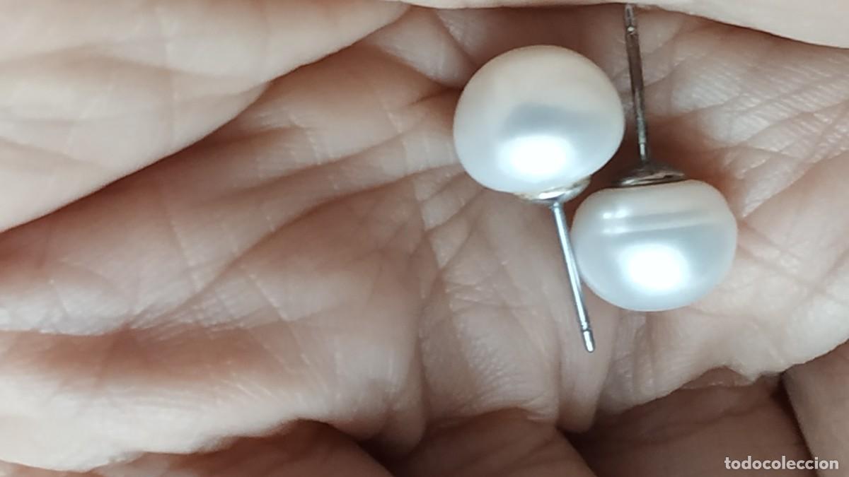 Joyeria: Pendientes perlas plata chapada en oro - Foto 4