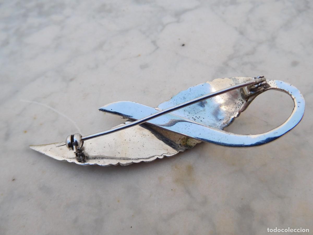 Joyeria: Broche vintage de plata rodiada y marquesitas - Foto 4