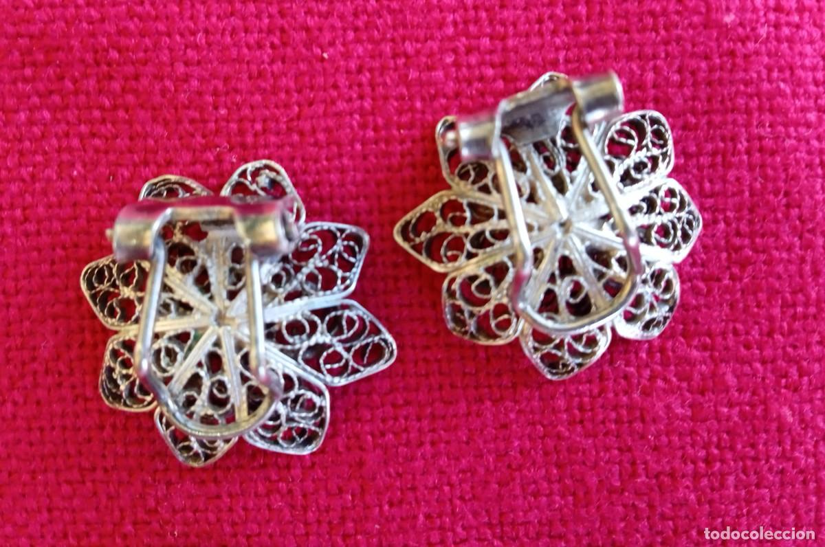 Joyeria: Pendientes antiguos de filigrana y plata - Foto 4
