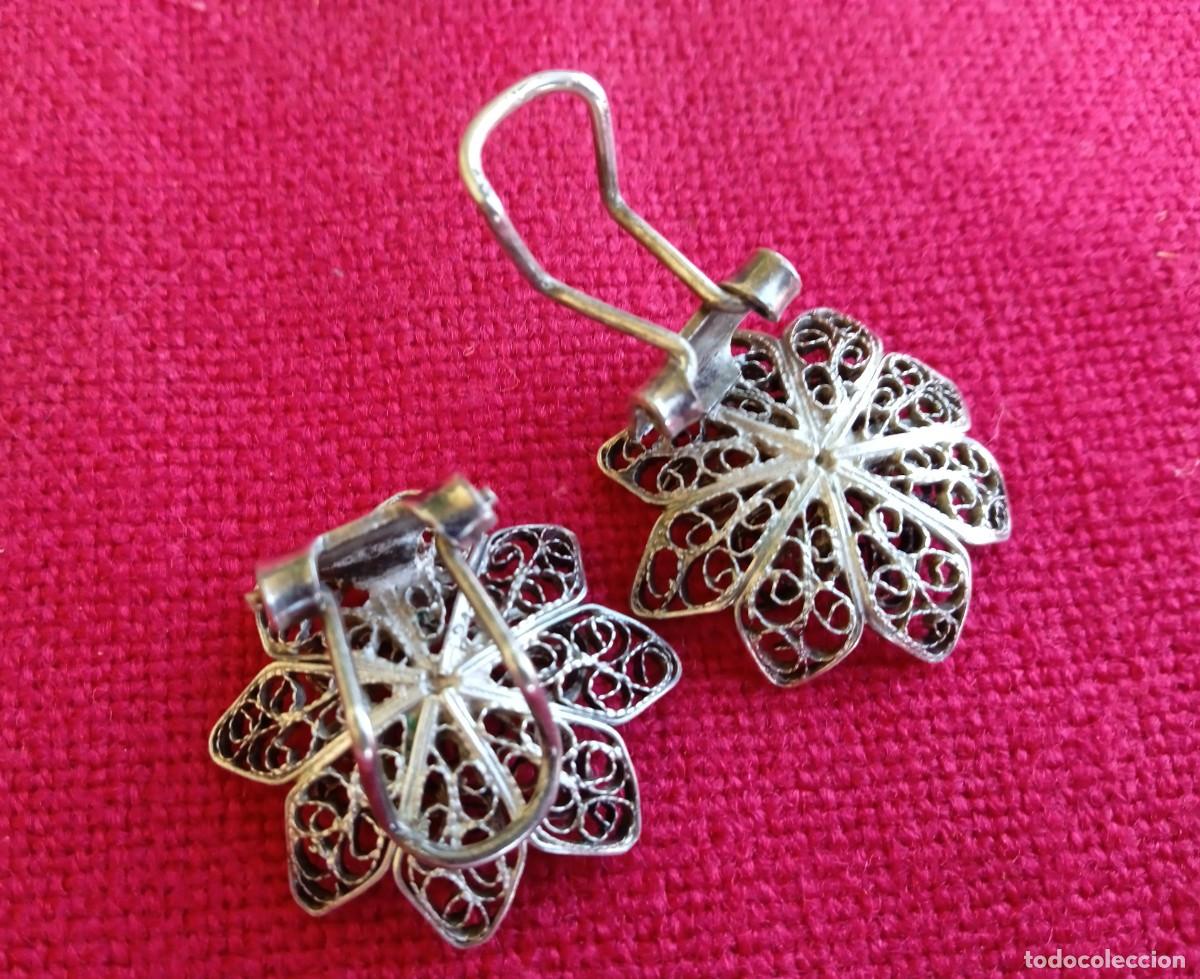 Joyeria: Pendientes antiguos de filigrana y plata - Foto 5