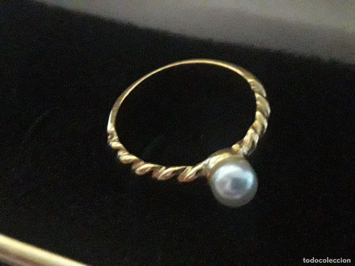 Joyeria: Anillo chapado en oro con perla - Foto 1