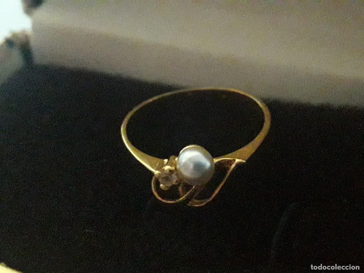 Joyeria: Anillo chapado en oro con perla - Foto 1