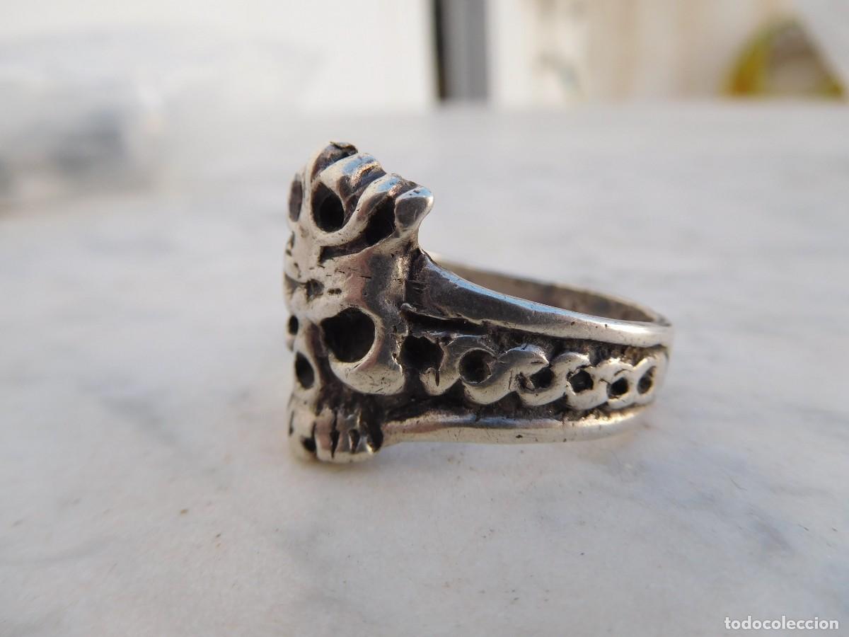 Joyeria: Anillo de plata vintage calavera silver skull ring - Foto 3