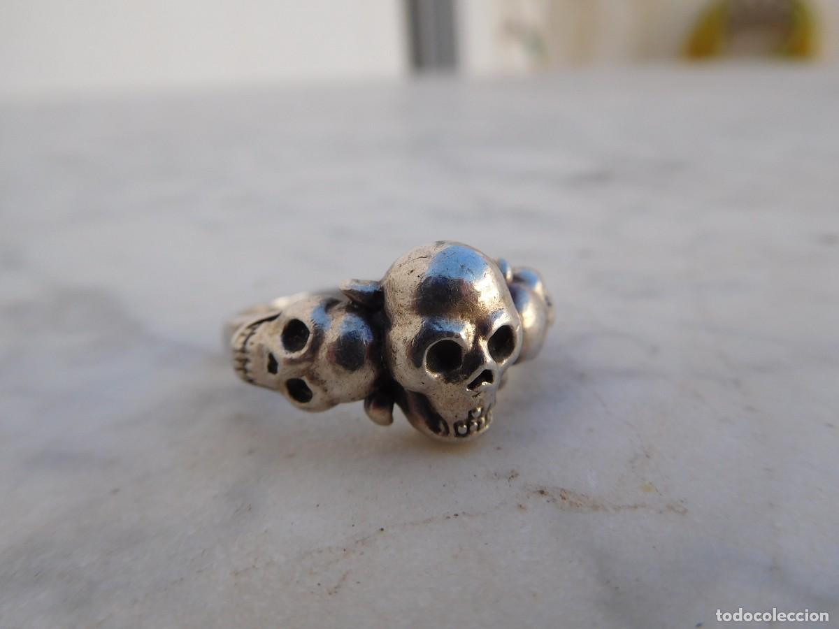 Joyeria: Anillo de plata vintage calavera silver skull ring - Foto 2