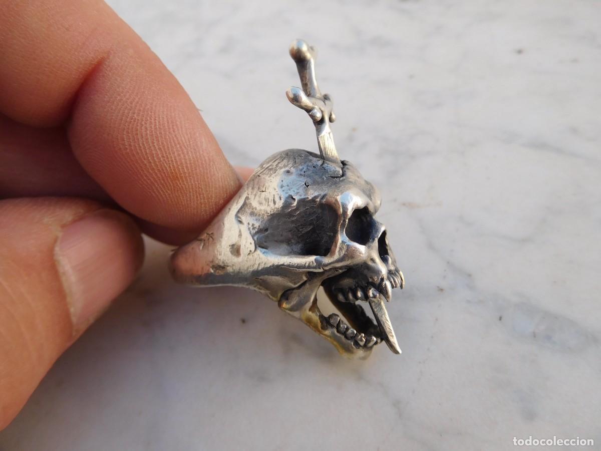 Joyeria: Anillo de plata vintage calavera silver skull ring - Foto 3