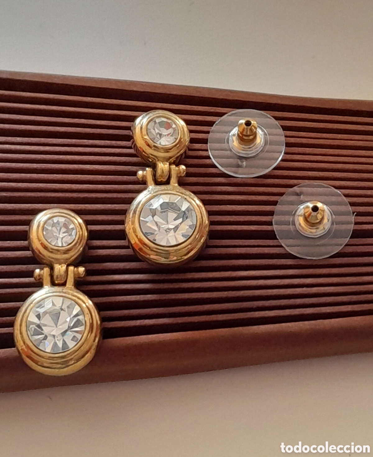 Joyeria: PENDIENTES ESTILO BULGARI. CIRCONIOS CHAPADO DE ORO - Foto 2