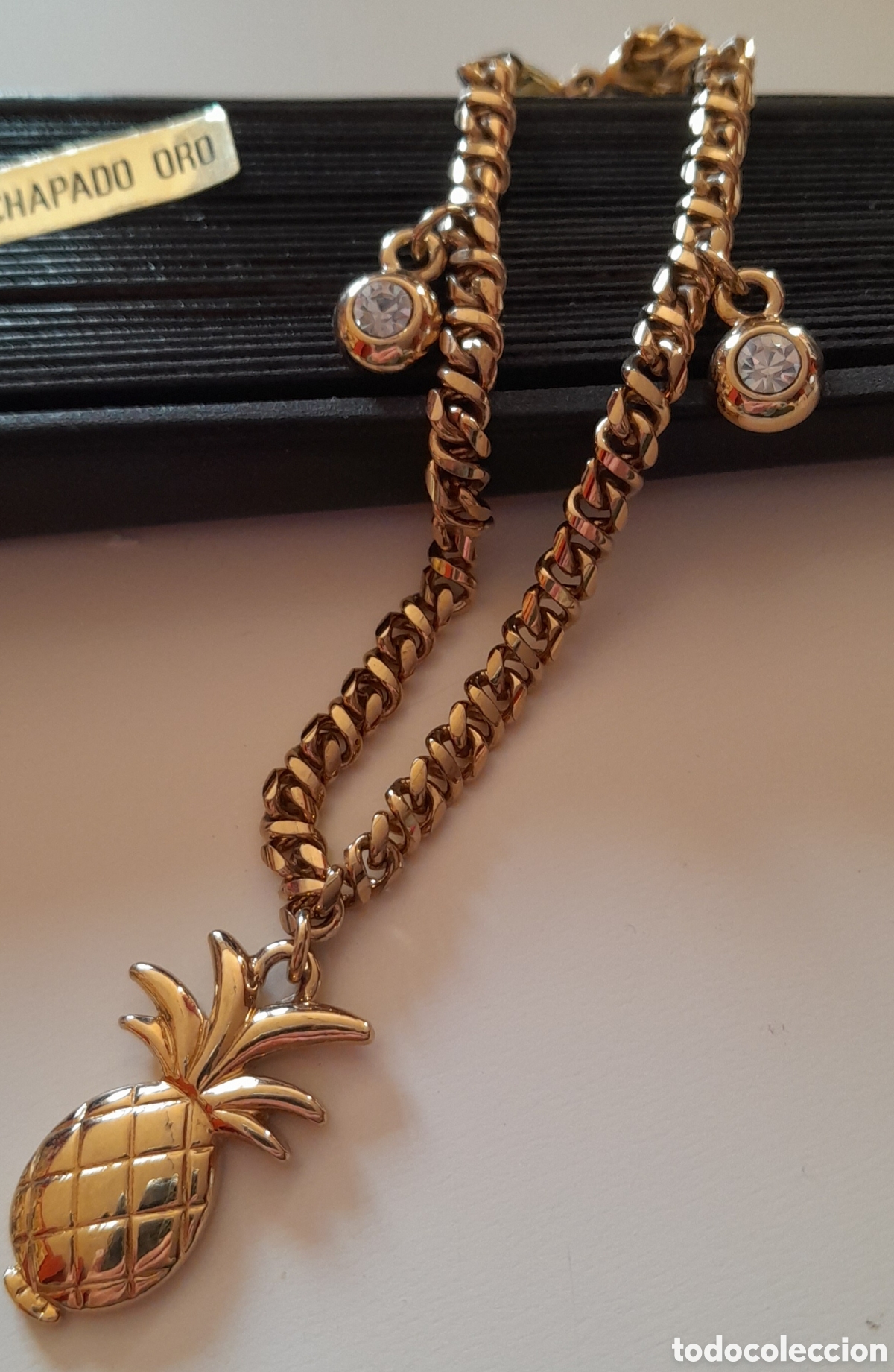 Joyeria: PULSERA CHAPA EN ORO CON PI&Ntilde;A Y CRISTAL - Foto 3