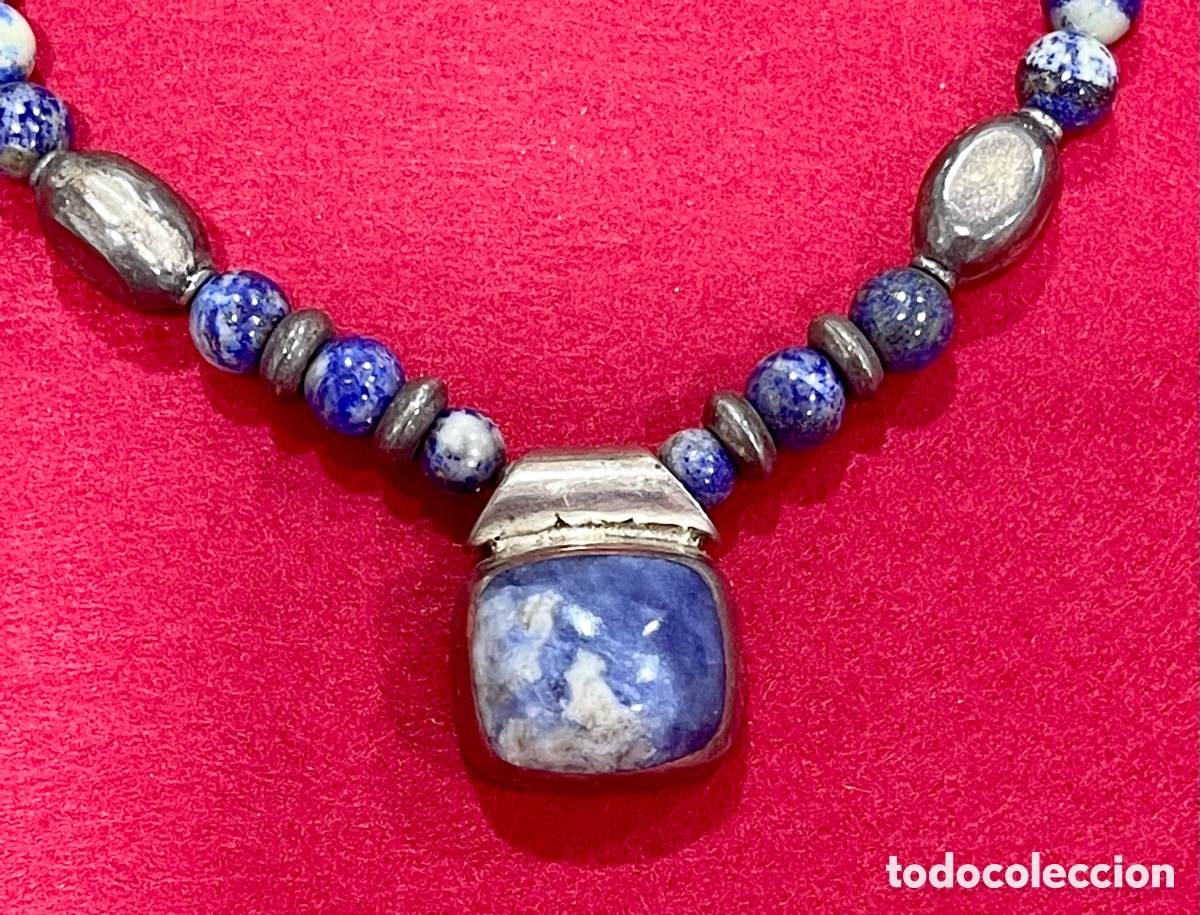 Joyeria: Precioso collar en plata de ley y lapisl&aacute;zuli. - Foto 2