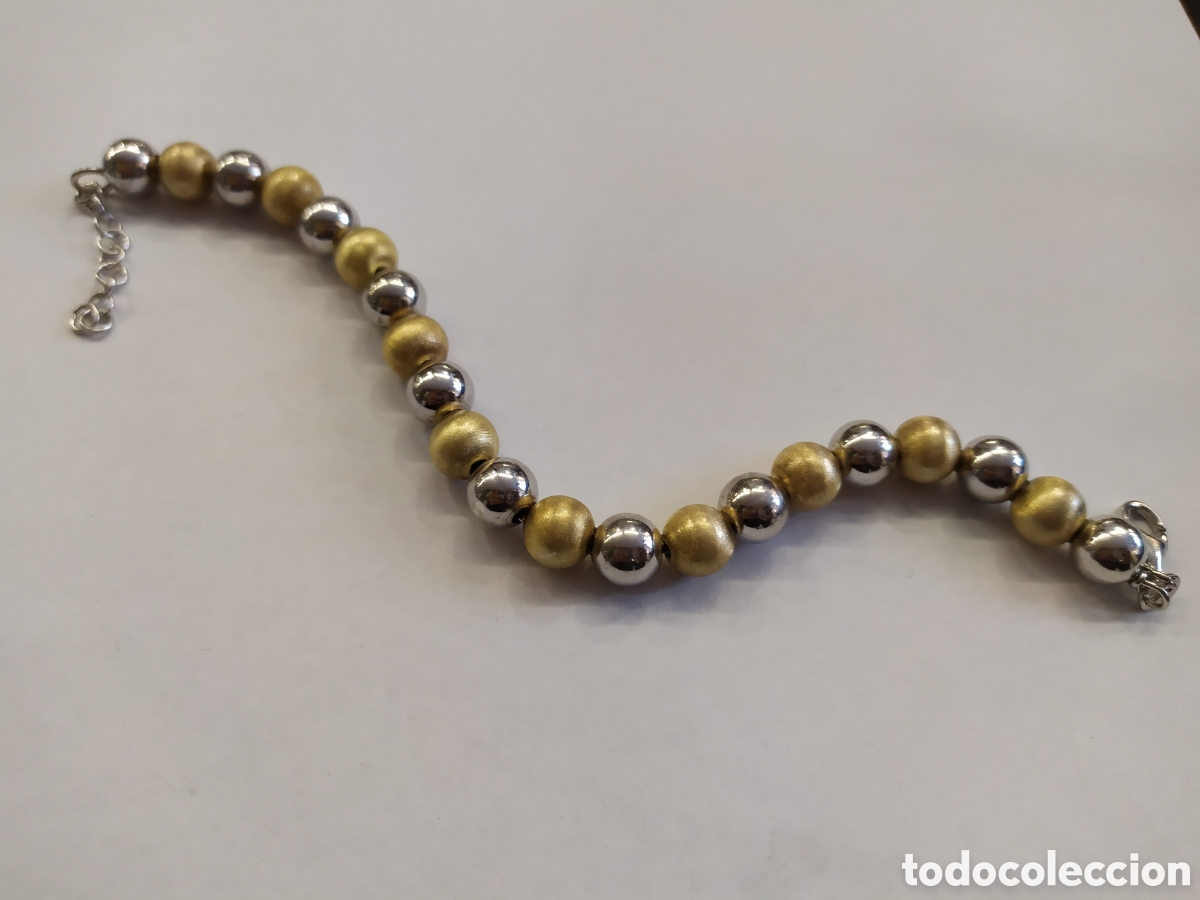 Joyeria: Pulsera bolas de plata y plata con ba&ntilde;o de oro. - Foto 2