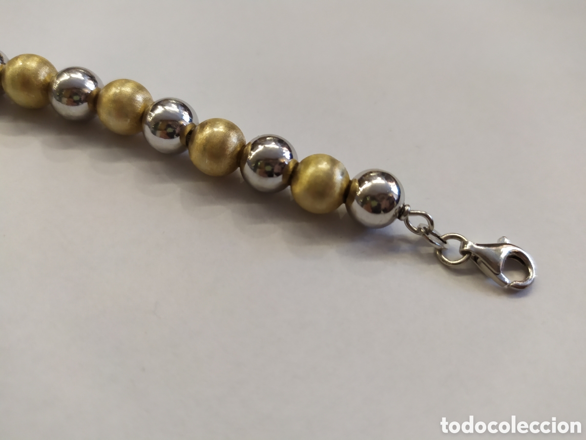 Joyeria: Pulsera bolas de plata y plata con ba&ntilde;o de oro. - Foto 4