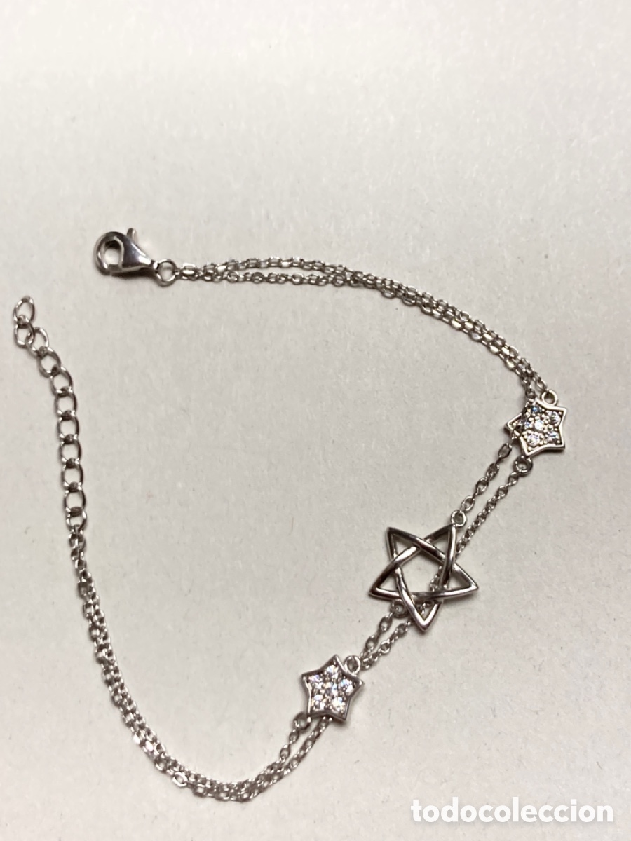 Joyeria: Pulsera doble con estrellas de plata rodiada c - Foto 2