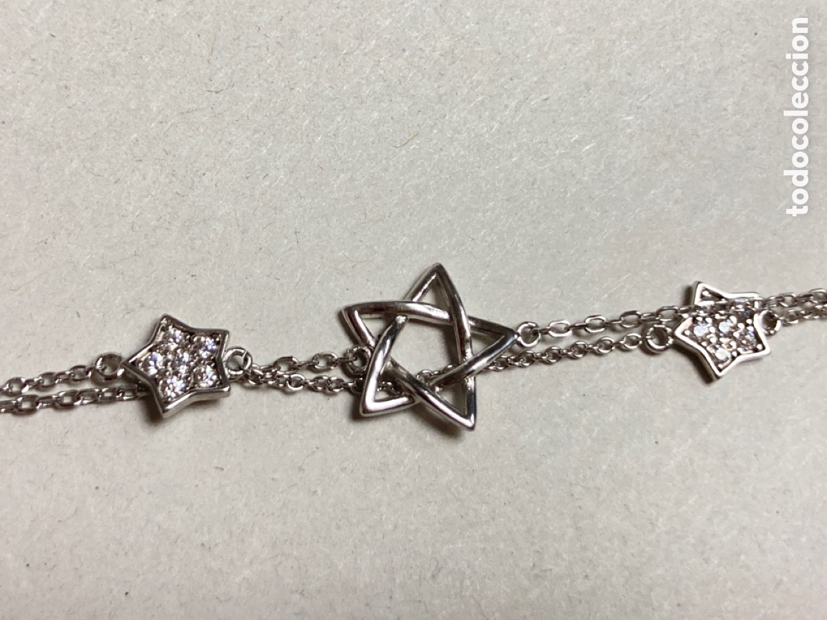 Joyeria: Pulsera doble con estrellas de plata rodiada c - Foto 4