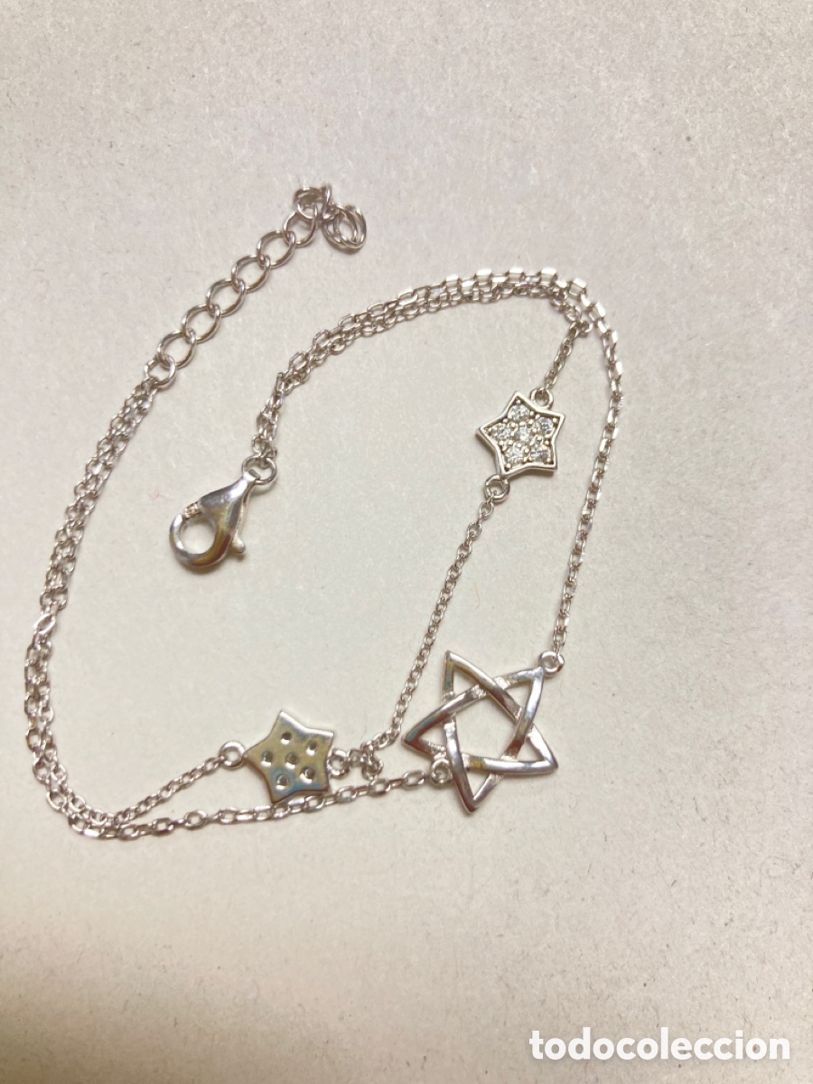Joyeria: Pulsera doble con estrellas de plata rodiada c - Foto 5