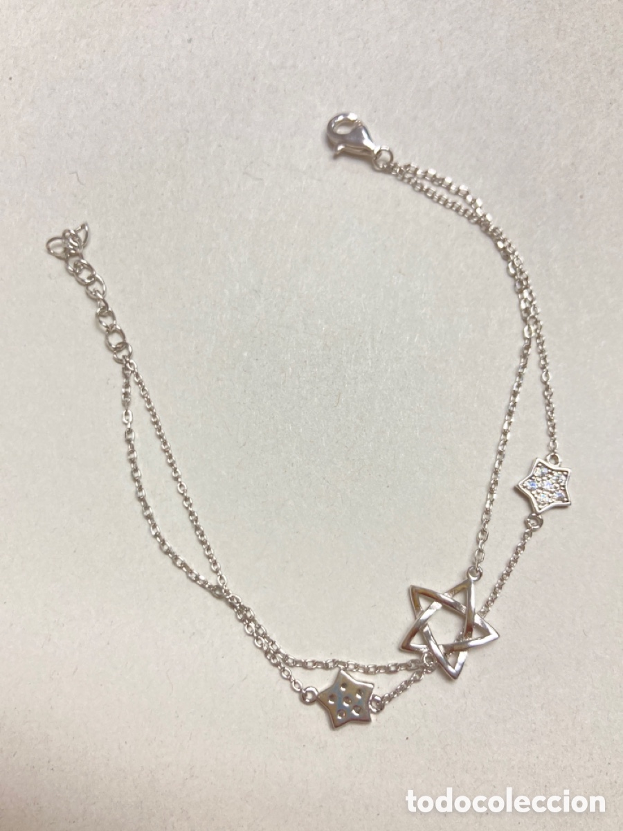 Joyeria: Pulsera doble con estrellas de plata rodiada c - Foto 1