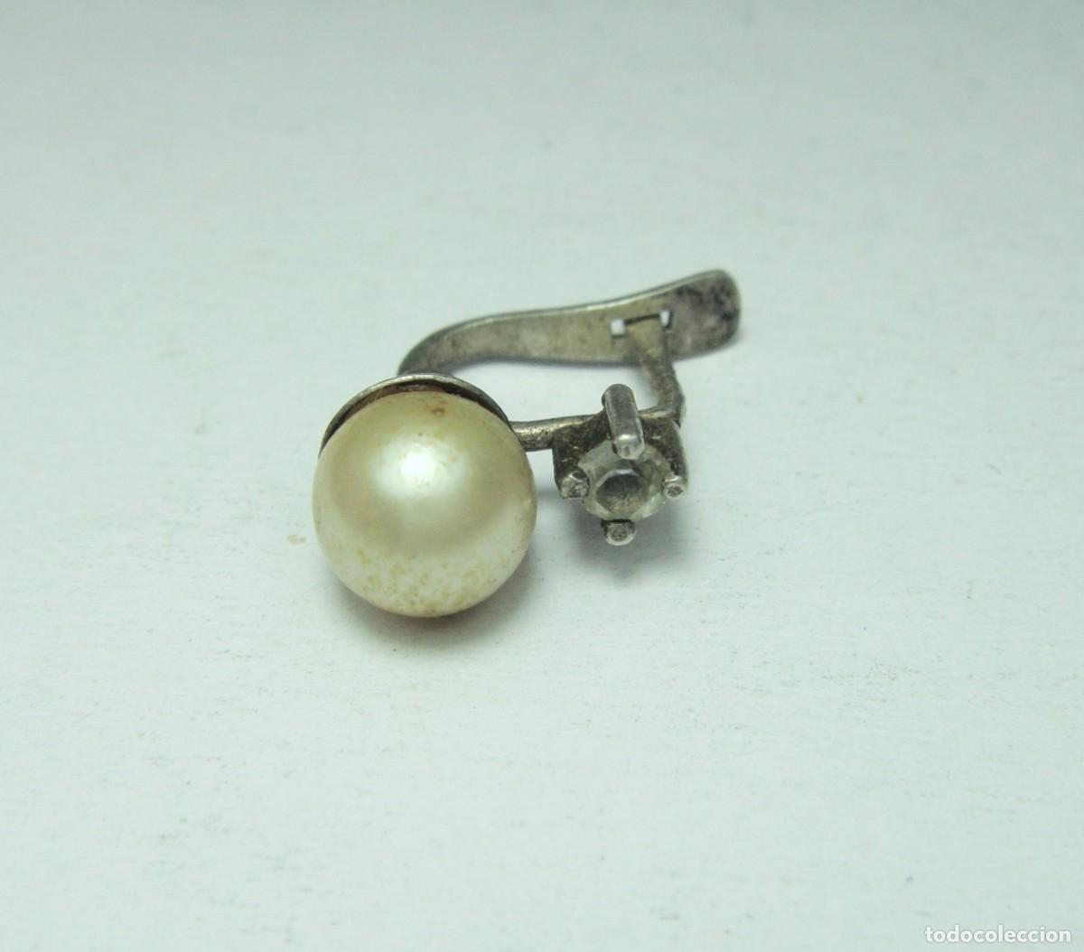 Joyeria: Pendiente de plata con perla &middot; Cierre presi&oacute;n &middot; Pieza suelta - Foto 2