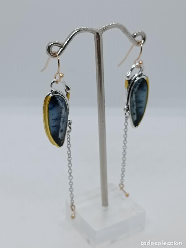 Joyeria: Preciosos pendientes de dise&ntilde;o en plata con forma de gruya. - Foto 2