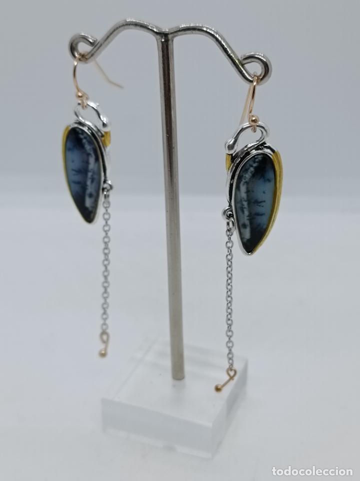 Joyeria: Preciosos pendientes de dise&ntilde;o en plata con forma de gruya. - Foto 3