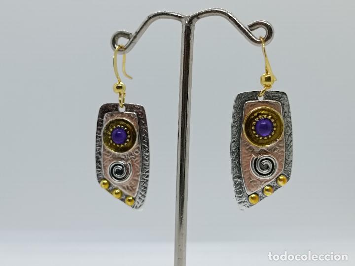 Joyeria: Preciosos pendientes de elegante dise&ntilde;o en plata y oro. - Foto 3