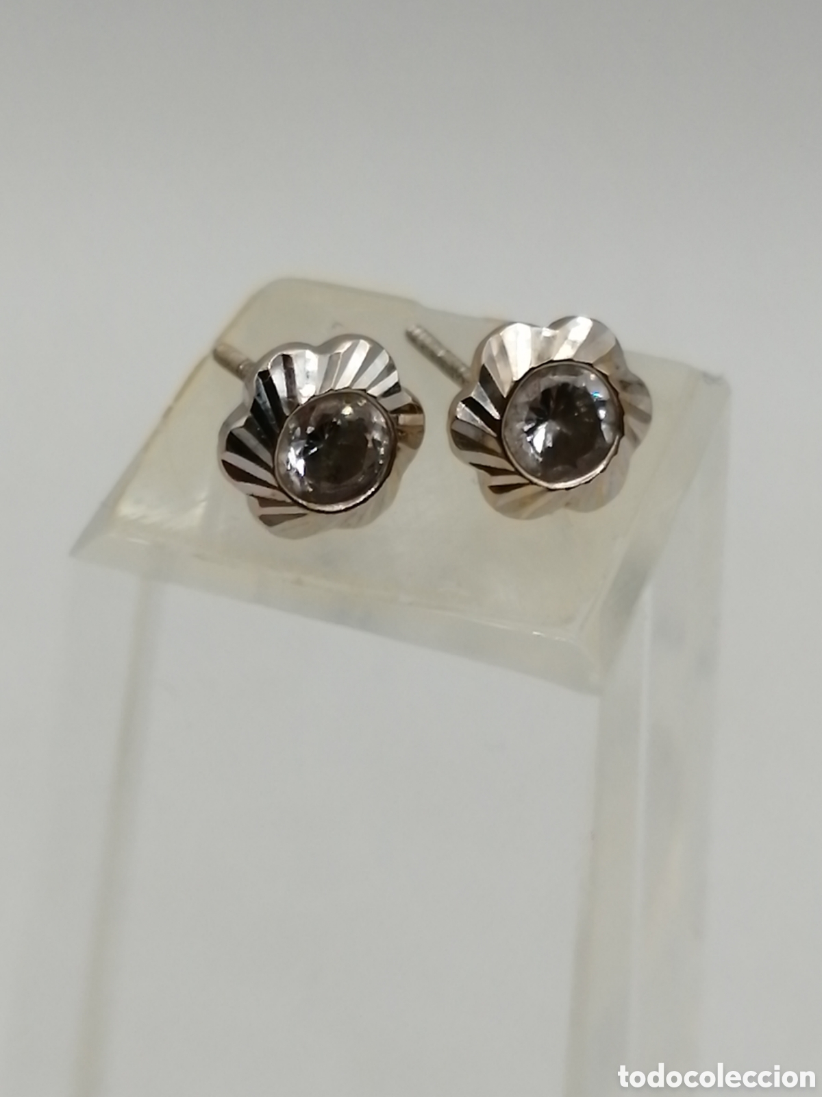Joyeria: Pendientes oro rosa 18 quilates y cuarzo blanco - Foto 2
