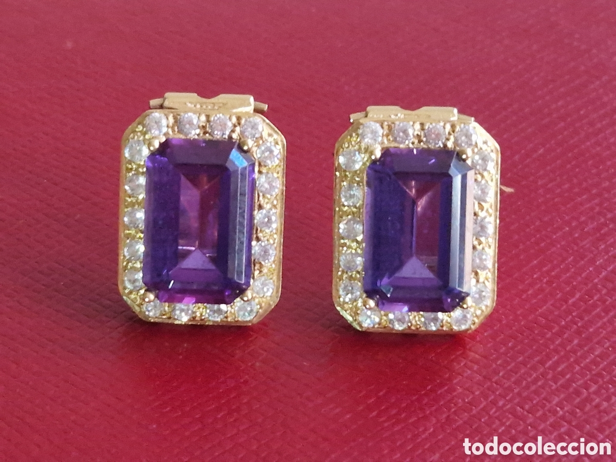 Joyeria: PENDIENTES ORO 18K Y AMATISTAS - Foto 3