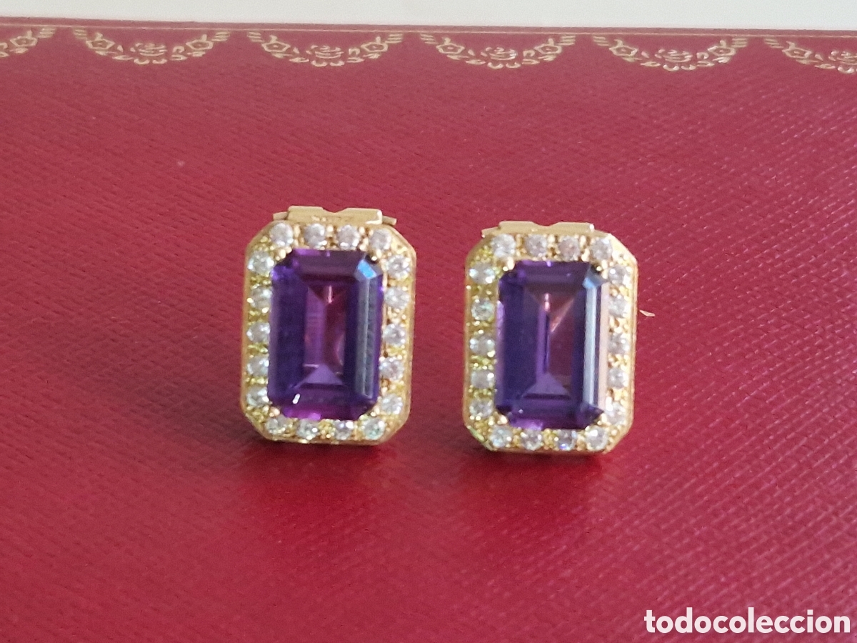 Joyeria: PENDIENTES ORO 18K Y AMATISTAS - Foto 5