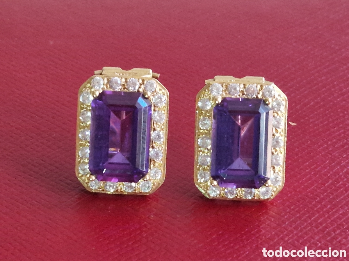 Joyeria: PENDIENTES ORO 18K Y AMATISTAS - Foto 8