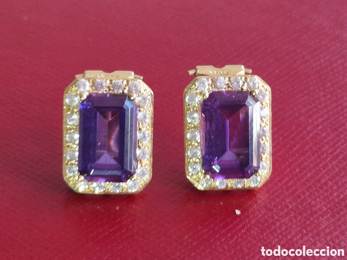 Joyeria: PENDIENTES ORO 18K Y AMATISTAS - Foto 9