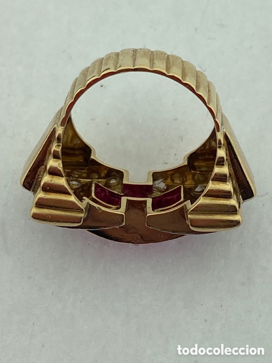 Joyeria: Anillo chevalier oro 18 k diamantes - Foto 6