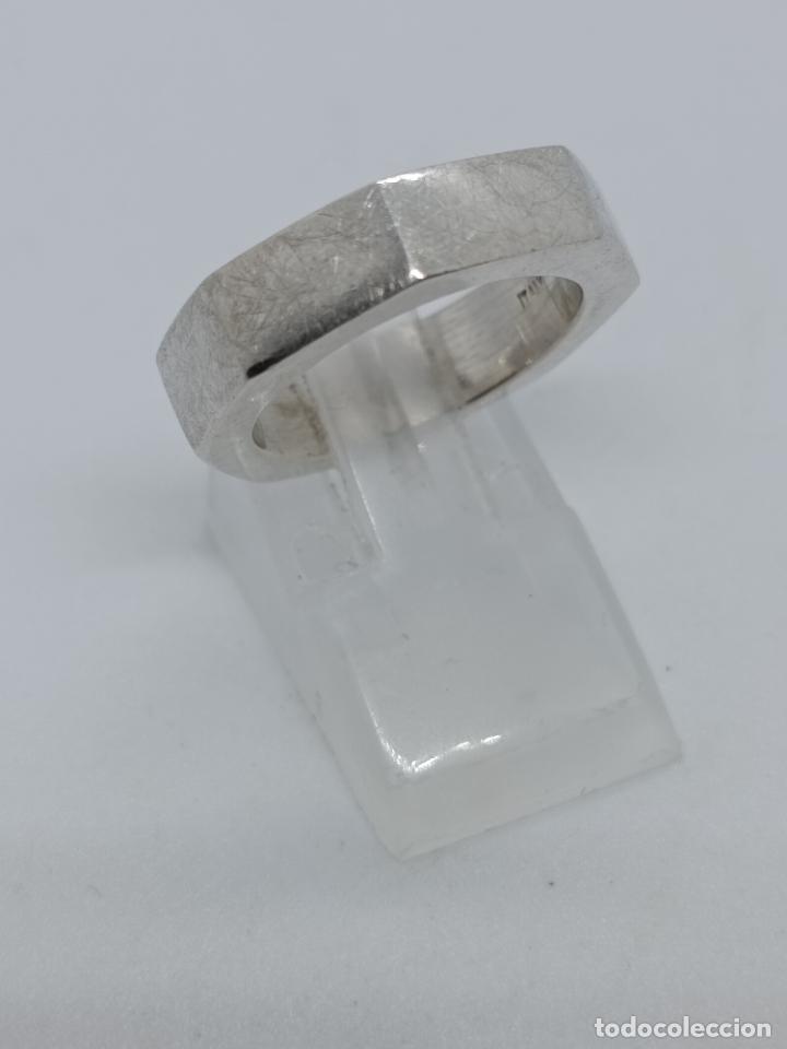 Joyeria: Original anillo antiguo en plata de ley contrastada con forma de tuerca. - Foto 5
