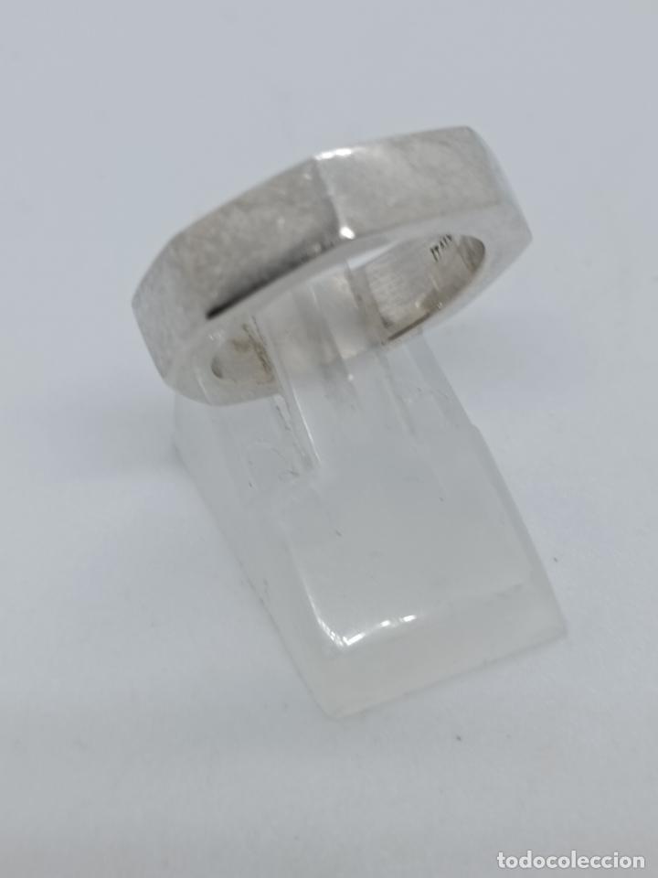 Joyeria: Original anillo antiguo en plata de ley contrastada con forma de tuerca. - Foto 6