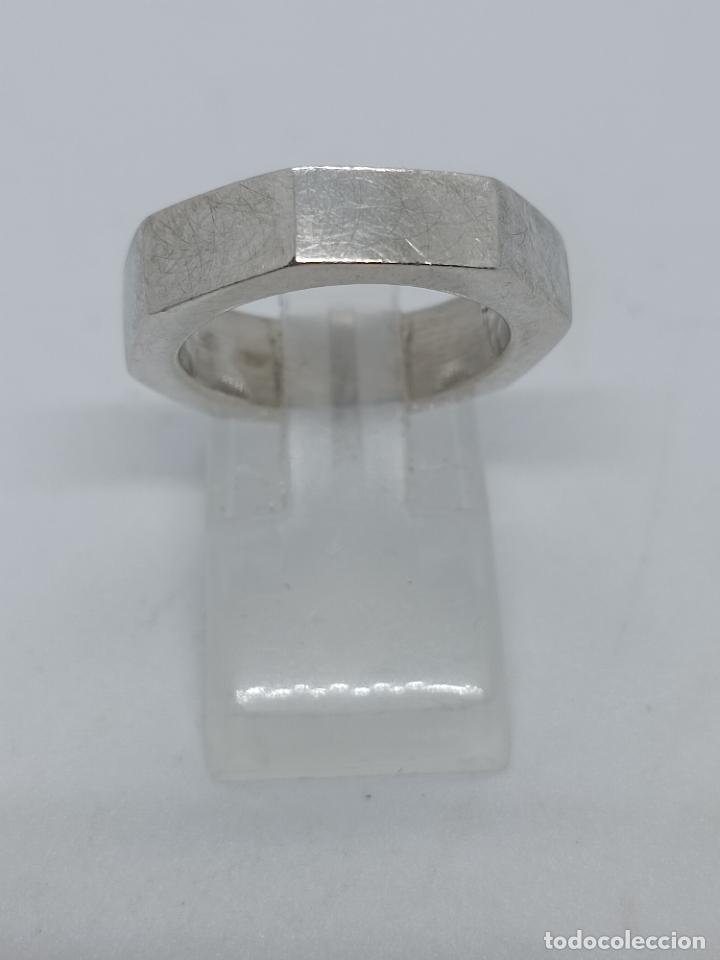 Joyeria: Original anillo antiguo en plata de ley contrastada con forma de tuerca. - Foto 7