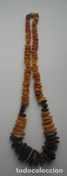 Joyeria: COLLAR DE &Aacute;MBAR. CIERRE DE ORO Y CUENTAS ANUDADAS. - Foto 2