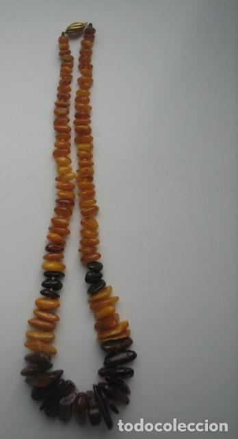 Joyeria: COLLAR DE &Aacute;MBAR. CIERRE DE ORO Y CUENTAS ANUDADAS. - Foto 3