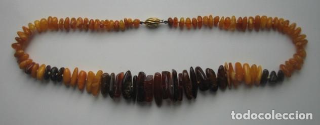 Joyeria: COLLAR DE &Aacute;MBAR. CIERRE DE ORO Y CUENTAS ANUDADAS. - Foto 4