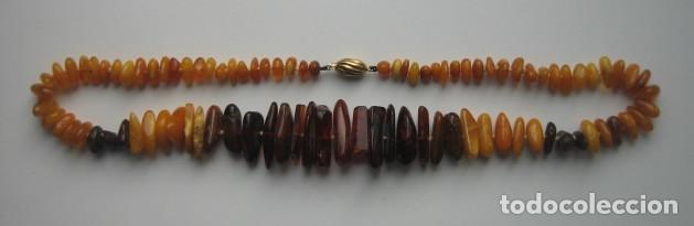 Joyeria: COLLAR DE &Aacute;MBAR. CIERRE DE ORO Y CUENTAS ANUDADAS. - Foto 1