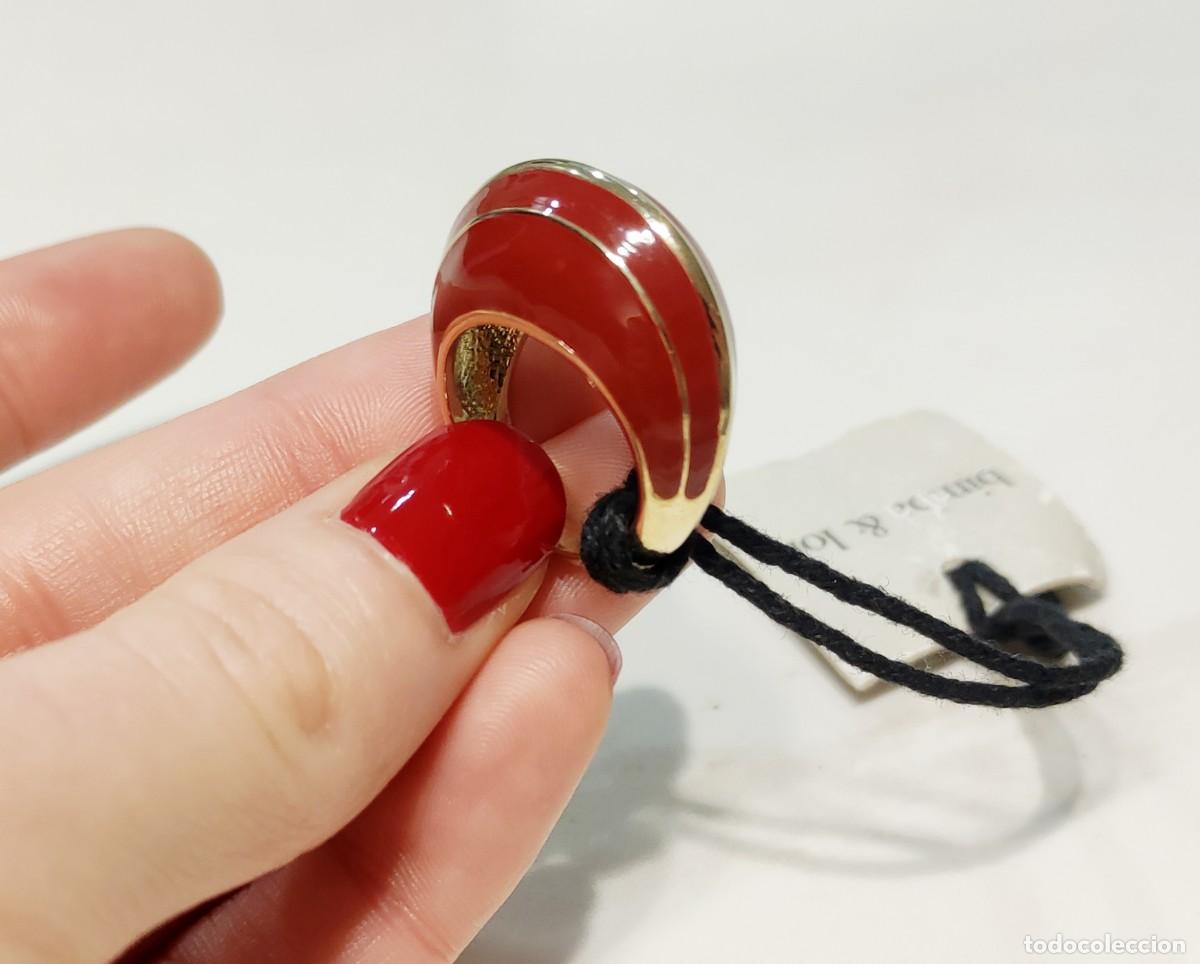 Joyeria: ANILLO DE BIMBA & LOLA CON FORMA DE CONCHA, DORADO Y CON ESMALTE GRANATE. - Foto 1