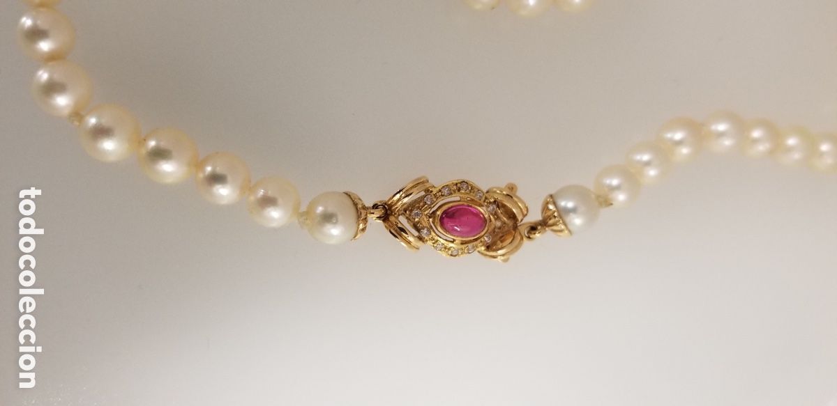 Joyeria: Collar de perlas naturales con broche de oro - Foto 1