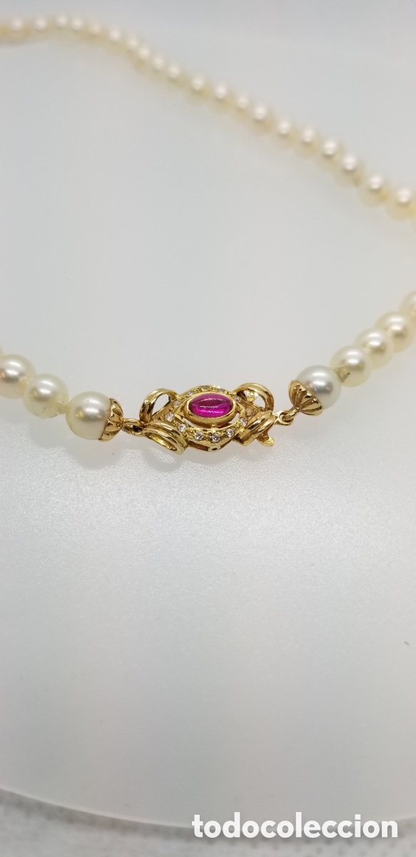 Joyeria: Collar de perlas naturales con broche de oro - Foto 2