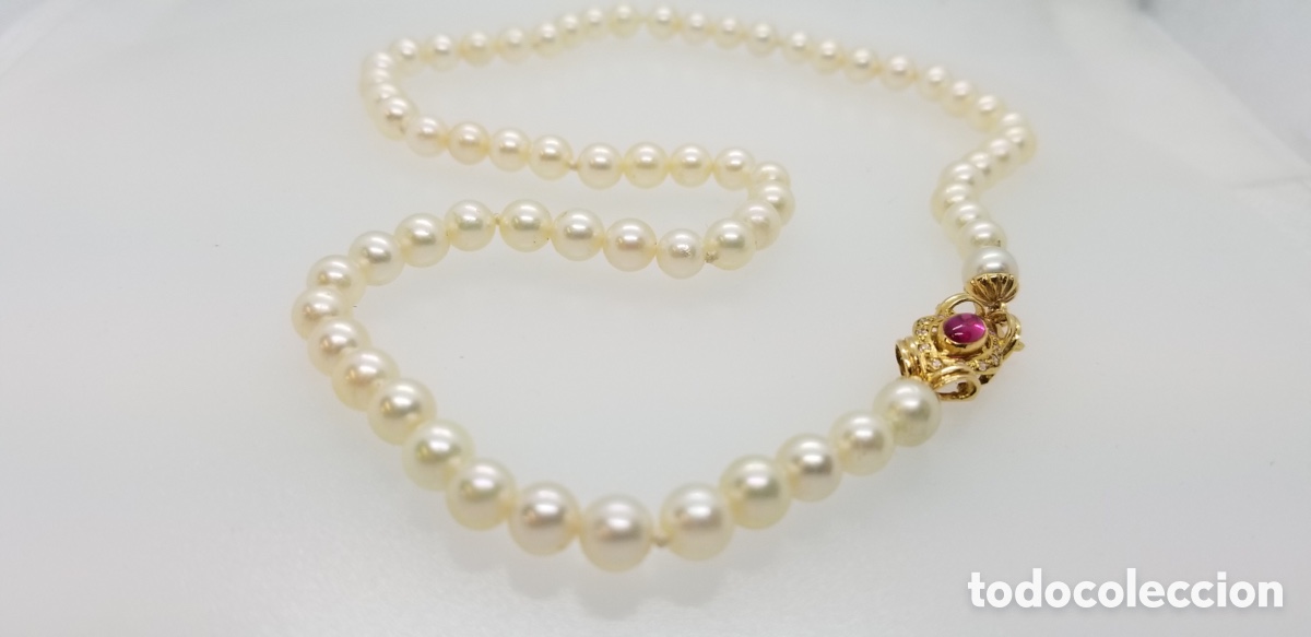 Joyeria: Collar de perlas naturales con broche de oro - Foto 4